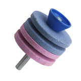 Max Lawn Mower Blade Sharpener Grinder Wheel Stone for Power Drill Blue and Pink