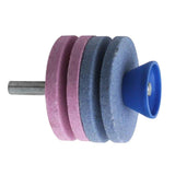 Max Lawn Mower Blade Sharpener Grinder Wheel Stone for Power Drill Blue and Pink