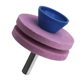 Max Lawn Mower Blade Sharpener Grinder Wheel Stone for Power Drill Pink