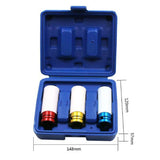 Max 3Pcs Thin Wall Deep Impact Socket Set Sleeve Lug Nut 17-19- 21mm