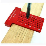 Max Woodworking Scriber T-type Ruler Hole Carpenter Marking Tool T60 Red