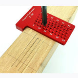 Max Woodworking Scriber T-type Ruler Hole Carpenter Marking Tool T60 Red