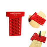 Max Woodworking Scriber T-type Ruler Hole Carpenter Marking Tool T60 Red