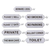 Max Stainless Steel House Door Plaque Wall Sign Garden BEWARE OF THE DOG