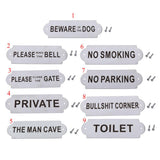 Max Stainless Steel House Door Plaque Wall Sign Garden BEWARE OF THE DOG
