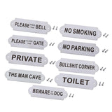 Max Stainless Steel House Door Plaque Wall Sign Garden BEWARE OF THE DOG