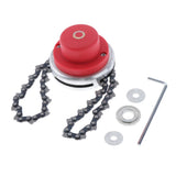 Max 65Mn Brush Cutter Trimmer Head With Sawchain for Lawn Mower Red