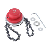 Max 65Mn Brush Cutter Trimmer Head With Sawchain for Lawn Mower Red