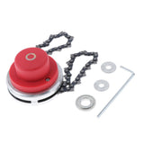 Max 65Mn Brush Cutter Trimmer Head With Sawchain for Lawn Mower Red