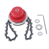 Max 65Mn Brush Cutter Trimmer Head With Sawchain for Lawn Mower Red