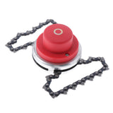 Max 65Mn Brush Cutter Trimmer Head With Sawchain for Lawn Mower Red
