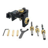 Max Aluminium Alloy 3 in 1 Puncher Locator Wood Dowel Hole Drilling Guide Jig A