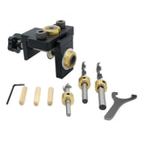 Max Aluminium Alloy 3 in 1 Puncher Locator Wood Dowel Hole Drilling Guide Jig A