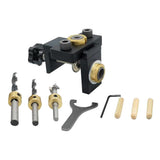 Max Aluminium Alloy 3 in 1 Puncher Locator Wood Dowel Hole Drilling Guide Jig A