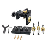 Max Aluminium Alloy 3 in 1 Puncher Locator Wood Dowel Hole Drilling Guide Jig B