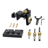 Max Aluminium Alloy 3 in 1 Puncher Locator Wood Dowel Hole Drilling Guide Jig B