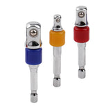 Max 3Pcs 1/2" 3/8" 1/4" Drill Bit Driver Extension Adapter Socket Connector