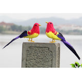 Max Maxb Simulated Feather Foam Birds Figurines Indoor Outdoor Landscape Decor Red