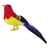 Max Maxb Simulated Feather Foam Birds Figurines Indoor Outdoor Landscape Decor Red