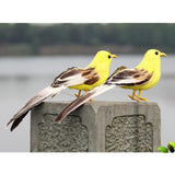 Max Maxb Simulated Feather Foam Birds Figurines Indoor Outdoor Landscape Decor Yellow