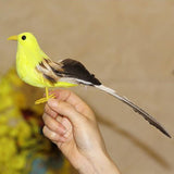 Max Maxb Simulated Feather Foam Birds Figurines Indoor Outdoor Landscape Decor Yellow