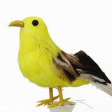 Max Maxb Simulated Feather Foam Birds Figurines Indoor Outdoor Landscape Decor Yellow