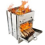 Max Maxb Stainless Steel BBQ Picnic Barbecue Grill Wood-burningovens Sove Out Camping