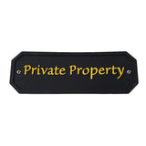Max Private Property House Door Plaque Garden Wall Sign in (Black) Yellow Word