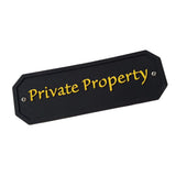 Max Private Property House Door Plaque Garden Wall Sign in (Black) Yellow Word