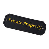Max Private Property House Door Plaque Garden Wall Sign in (Black) Yellow Word