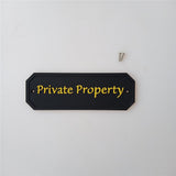 Max Private Property House Door Plaque Garden Wall Sign in (Black) Yellow Word