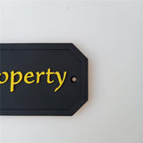 Max Private Property House Door Plaque Garden Wall Sign in (Black) Yellow Word