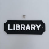 Max PVC House Door Plaque Wall Sign Garden Decor LIBRARY