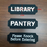 Max PVC House Door Plaque Wall Sign Garden Decor LIBRARY