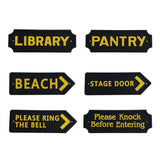 Max Black Statement Plaque Garden Wall Door Sign LIBRARY