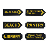 Max Black Statement Plaque Garden Wall Door Sign LIBRARY