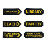 Max Black Statement Plaque Garden Wall Door Sign LIBRARY