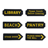 Max Black Statement Plaque Garden Wall Door Sign LIBRARY