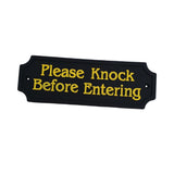 Max Black Statement Plaque Garden Wall Door Sign Please Knock Before Entering