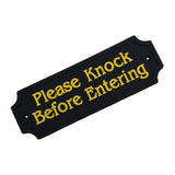 Max Black Statement Plaque Garden Wall Door Sign Please Knock Before Entering