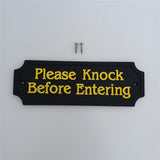 Max Black Statement Plaque Garden Wall Door Sign Please Knock Before Entering