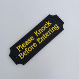 Max Black Statement Plaque Garden Wall Door Sign Please Knock Before Entering