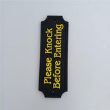 Max Black Statement Plaque Garden Wall Door Sign Please Knock Before Entering