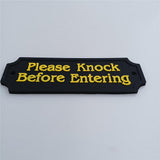 Max Black Statement Plaque Garden Wall Door Sign Please Knock Before Entering