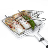 Max Portable Stainless Steel BBQ Barbecue Basket Grilling Net Cooking Fish/Meat