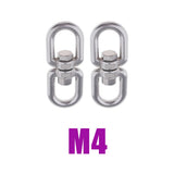 Max 2Pcs Stainless Swivel Ring Sturdy Durable Double Ended Swivel Eye for Swings