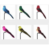 Max Colours Artificial Feather Foam Birds with Clamp Garden Tree Decor Red