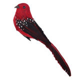 Max Colours Artificial Feather Foam Birds with Clamp Garden Tree Decor Red