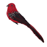 Max Colours Artificial Feather Foam Birds with Clamp Garden Tree Decor Red