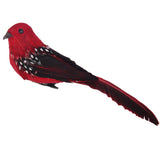Max Colours Artificial Feather Foam Birds with Clamp Garden Tree Decor Red